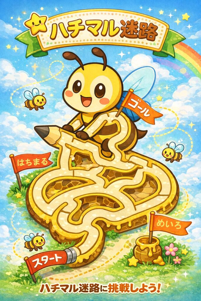 ハチマル迷路に挑戦しよう!