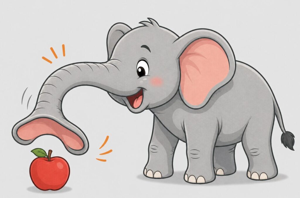 ゾウのながい鼻の絵