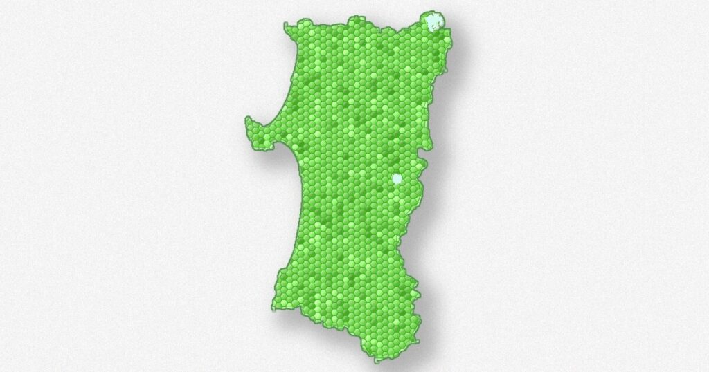 秋田県の地図