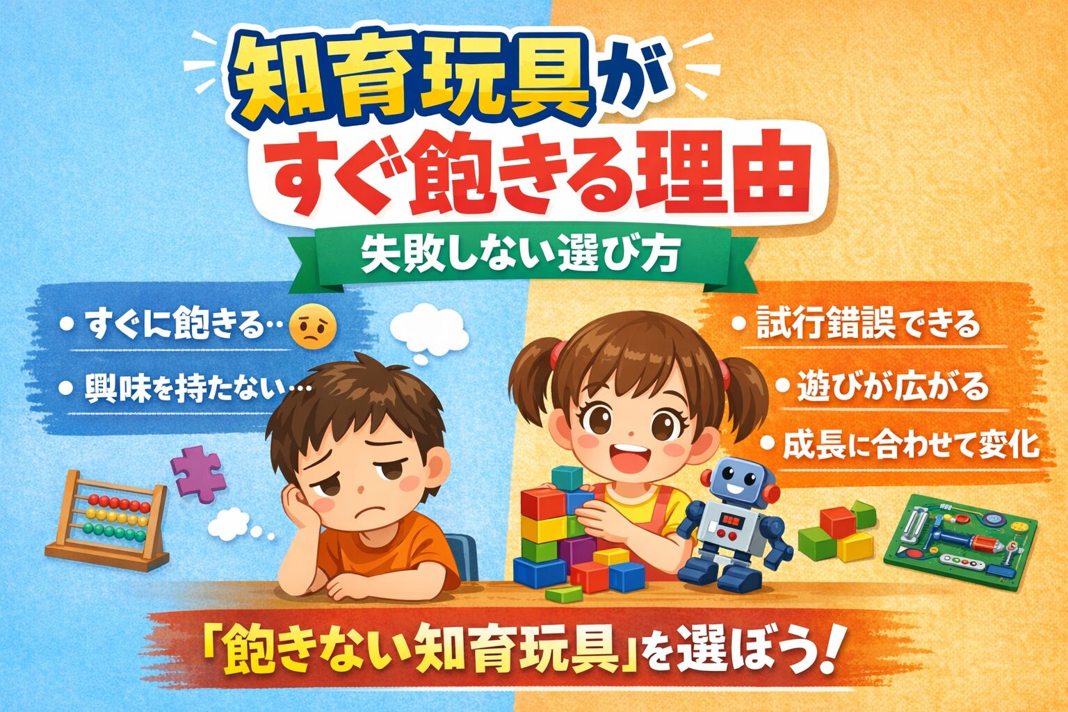 知育玩具がすぐ飽きる理由