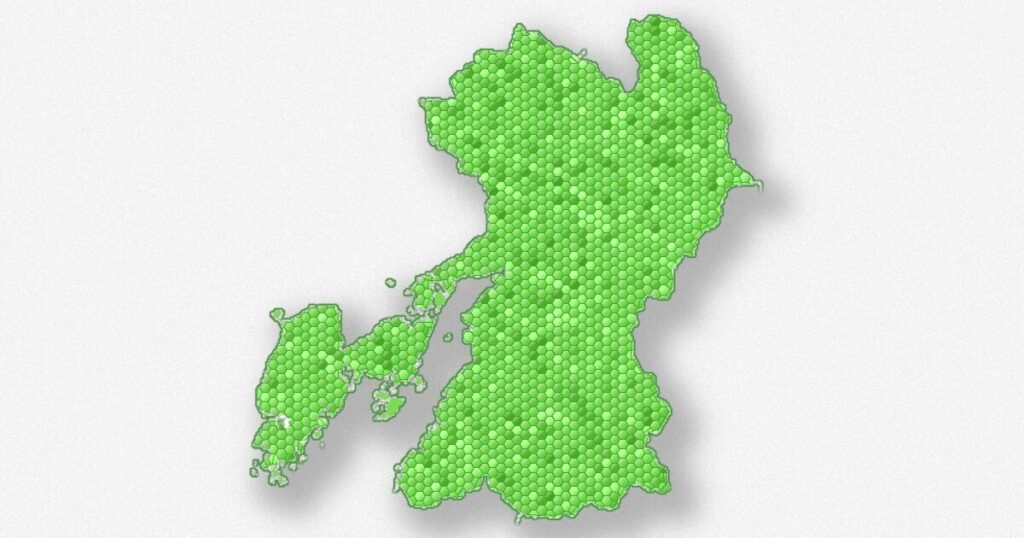 熊本県の地図