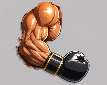 たくましくて若い腕の絵