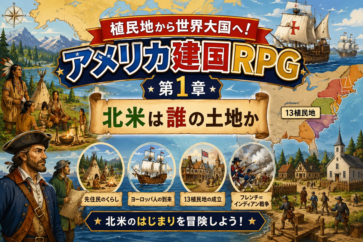 植民地から世界大国へ！アメリカ建国RPG 第1章