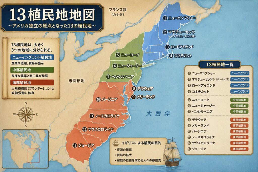 13植民地地図