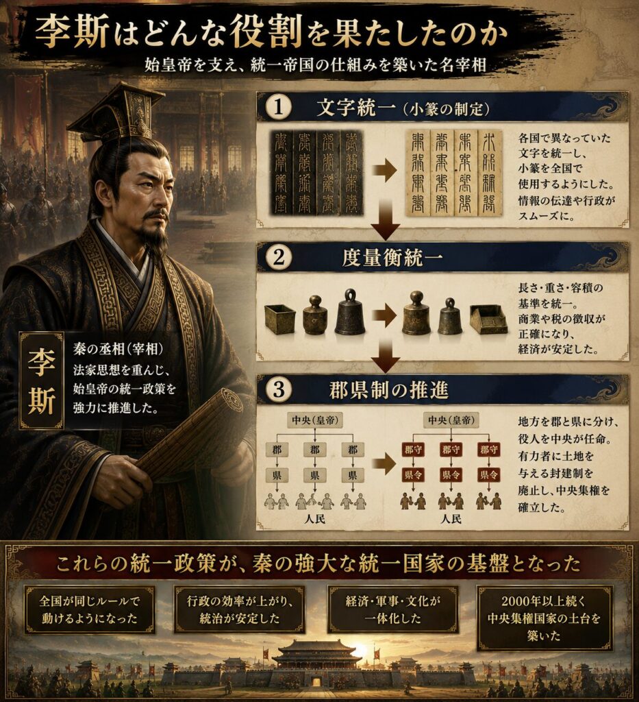 李斯はどんな役割を果たしたのか