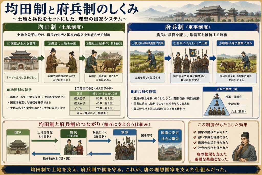 均田制・府兵制の図解