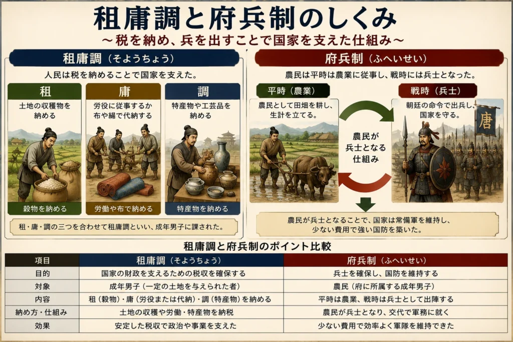 租庸調と府兵制のしくみ
